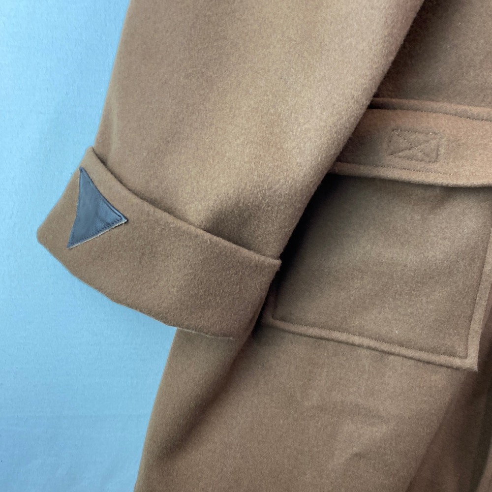 VTG Golfer Duffle Coat Men XL Brown Wool Blend Toggle Hooded convert Long Jacket - Picture 6 of 15